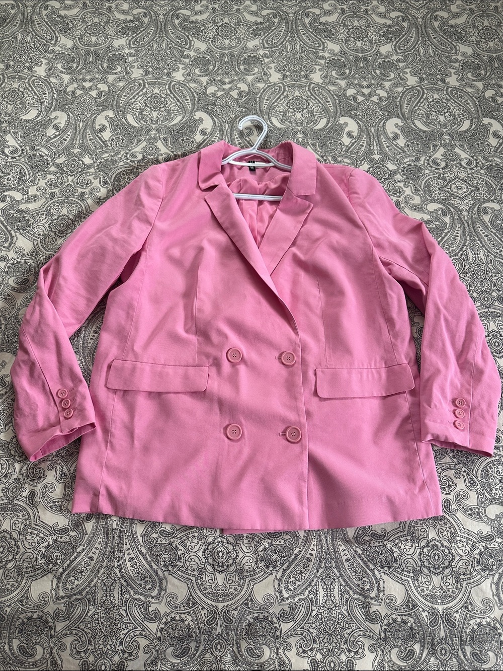 H&M Double-Breasted Pink Blazer